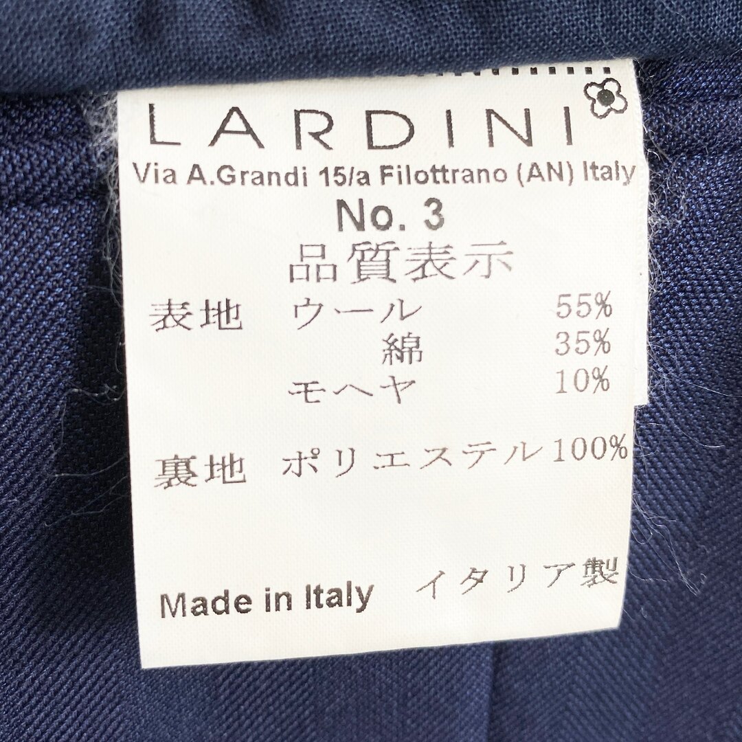 27A26 イタリア製 LARDINI ラルディーニ シングルスーツ セットアップ ストライプスーツ ビジネス JG32801AQ 46 ネイビー ストライプ ウール100％ メンズ 男性用