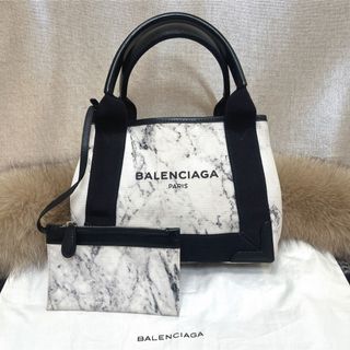 バレンシアガ(Balenciaga)の超美品★レア！バレンシアガ　ネイビーカバス　XS★ショルダートートバッグ(トートバッグ)