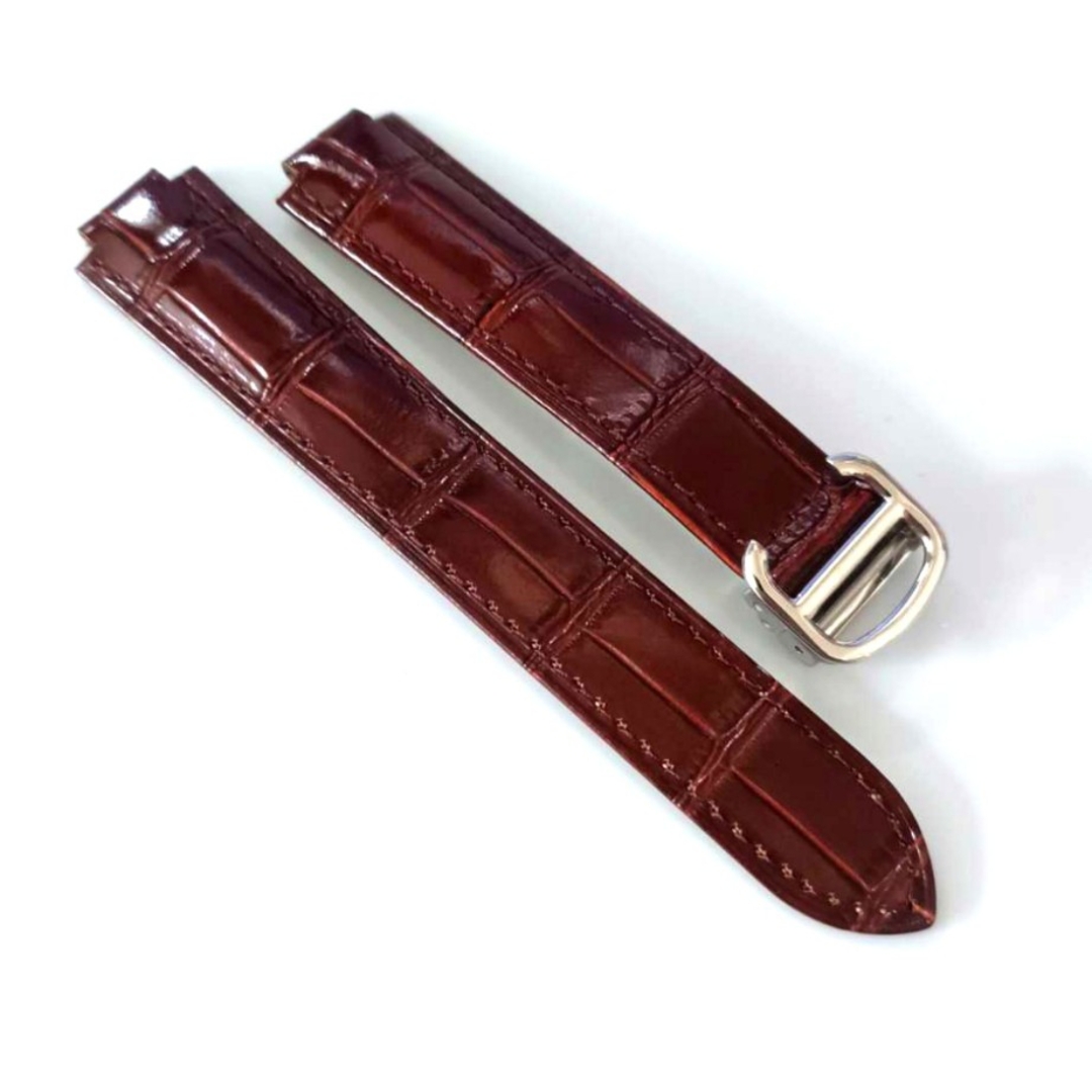 18mm 凸型 カウハイド レザー ベルト ブラウン カルティエ バロンブルー レディースのファッション小物(腕時計)の商品写真