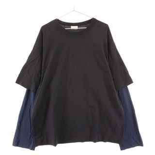 ドリスヴァンノッテン(DRIES VAN NOTEN)のDRIES VAN NOTEN ドリスヴァンノッテン レイヤード 長袖Tシャツ カットソー ブラック 221-021156-4606(Tシャツ/カットソー(七分/長袖))