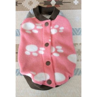 ★ハンドメイド・犬服　背中開きベスト　フリース＆スエットSS・小型犬用⑩★(ペット服/アクセサリー)