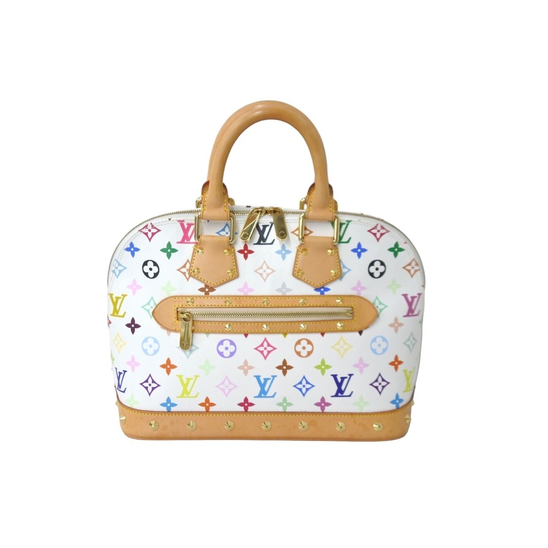 開閉式LOUIS VUITTON ルイヴィトン 村上隆 ハンドバッグ アルマ M92647 モノグラムマルチ ブロン ホワイト 美品  59540