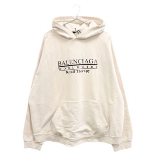 バレンシアガ(Balenciaga)のBALENCIAGA バレンシアガ 21AW リテイルセラピー ワールドワイドロゴプルオーバーパーカー ベージュ 674986 TLVA9(パーカー)