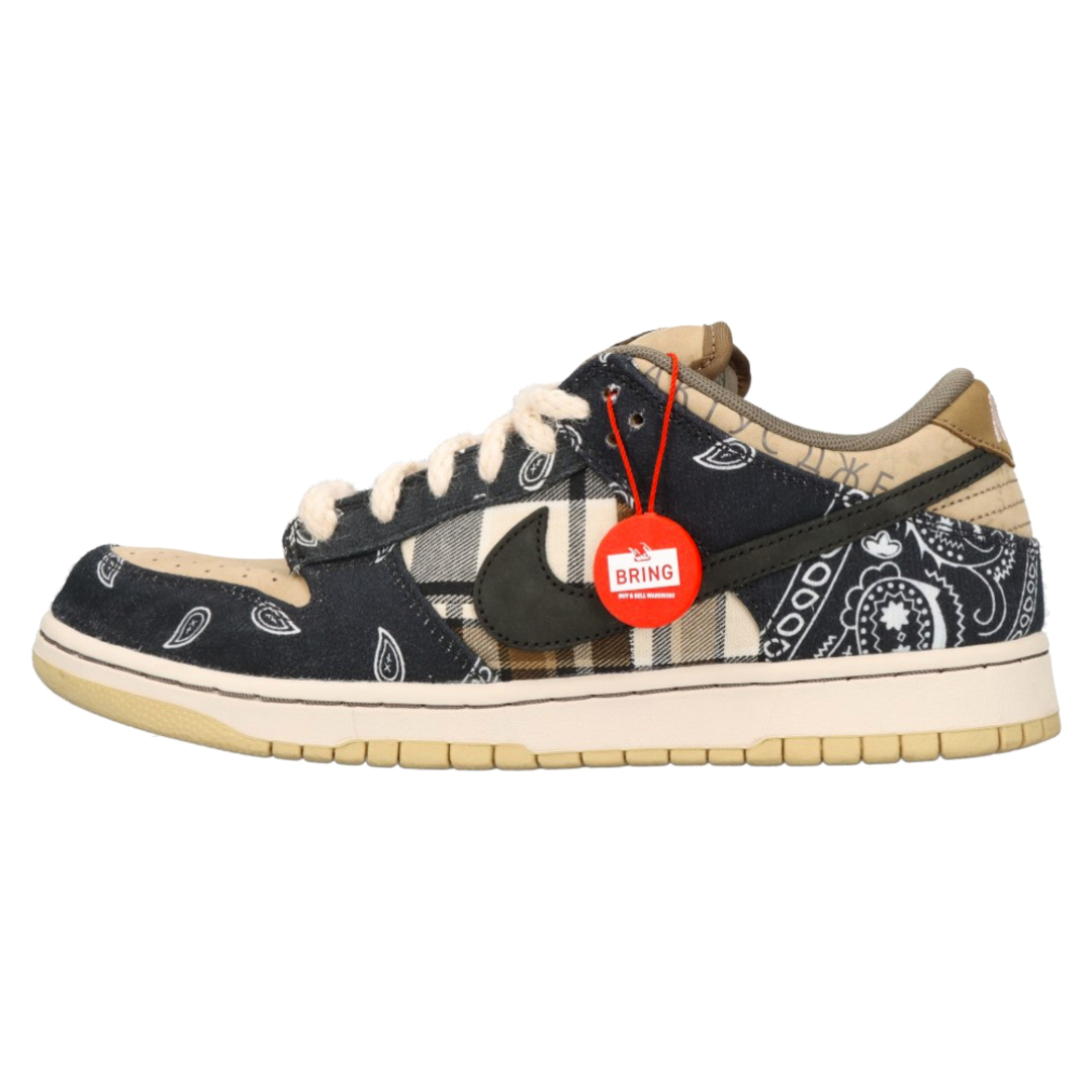 295センチワイズNIKE SB ナイキエスビー DUNK LOW PRM QS TRAVIS SCOTT CACTUS JACK CT5053-001 トラビススコット ダンクロープレミアムカクタスジャックスニーカー ネイビー/ベージュ US9/27cm