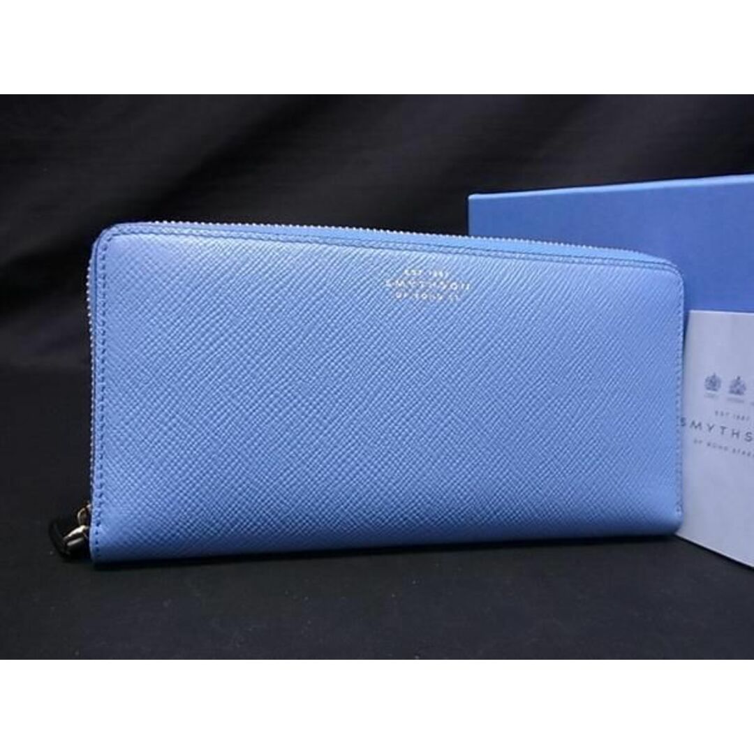 Smythson(スマイソン)の■新品同様■ SMYTHSON スマイソン レザー ラウンドファスナー 長財布 ウォレット レディース ブルー系 AS7402  レディースのファッション小物(財布)の商品写真