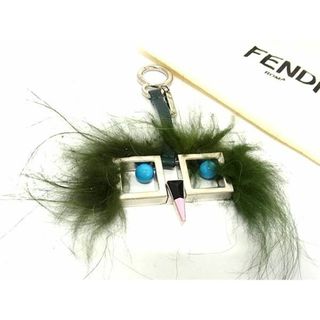 フェンディ(FENDI)の■極美品■ FENDI フェンディ バッグバグズ モンスター ファー キーホルダー キーリング チャーム グリーン系×シルバー系 AS6706 (その他)