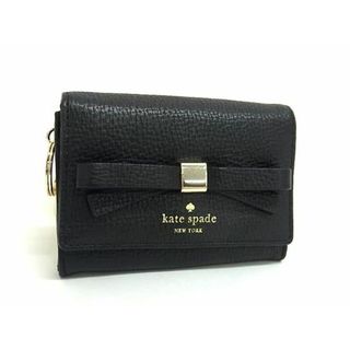 ケイトスペードニューヨーク(kate spade new york)の■新品同様■ kate spade ケイトスペード PWRU5012 レザー リボン コインケース カードケース パスケース 小銭入れ ブラック系 AS8225(その他)