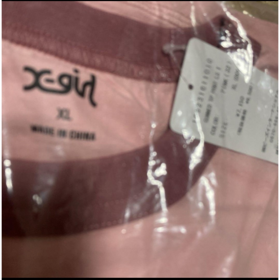 X-girl(エックスガール)のX-girl ロンT XL GUMMED TAPE PRINT メル分 レディースのトップス(Tシャツ(長袖/七分))の商品写真