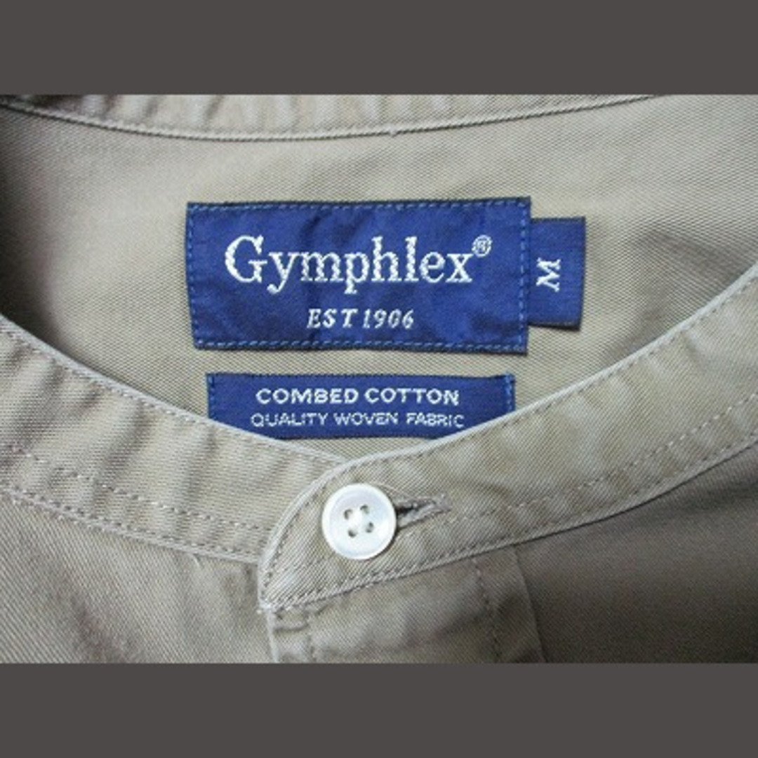 GYMPHLEX(ジムフレックス)のジムフレックス Gymphlex バンドカラーシャツ 長袖シャツ カーキ M メンズのトップス(シャツ)の商品写真