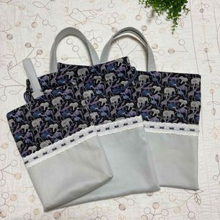 リバティ　ハンドメイド　入園入学グッズ　3点セット　キューフォーザズー(外出用品)