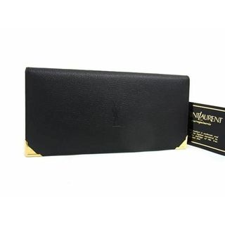 イヴサンローラン(Yves Saint Laurent)の■新品■未使用■ YVESSAINTLAURENT イヴサンローラン レザー 二つ折り 長財布 ウォレット 札入れ カード入れ ブラック系 AU9364 (財布)