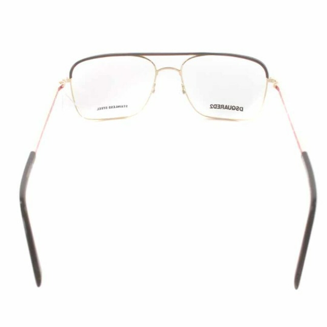 DSQUARED2(ディースクエアード)のDSQUARED2 眼鏡 めがね 伊達メガネ 度なし 145 茶 ゴールド色 コスメ/美容のスキンケア/基礎化粧品(その他)の商品写真