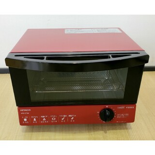 ヒタチ(日立)の【未使用】日立 オーブントースター HTO-CT30 レッド 食パン2枚焼ける(調理機器)