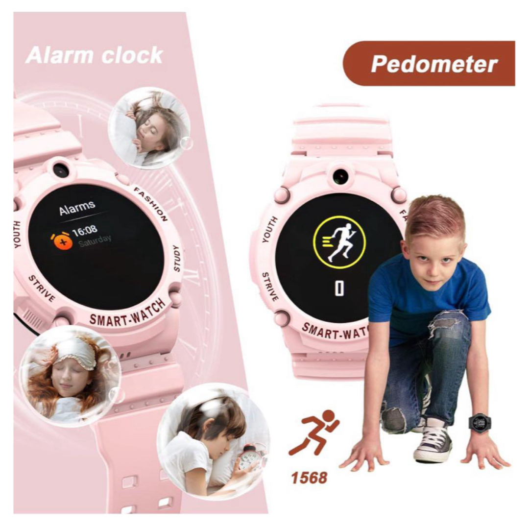多機能4G腕時計 GPS子供用スマートウォッチ 小学生 贈り物 誕生日 ピンク キッズ/ベビー/マタニティのこども用ファッション小物(腕時計)の商品写真