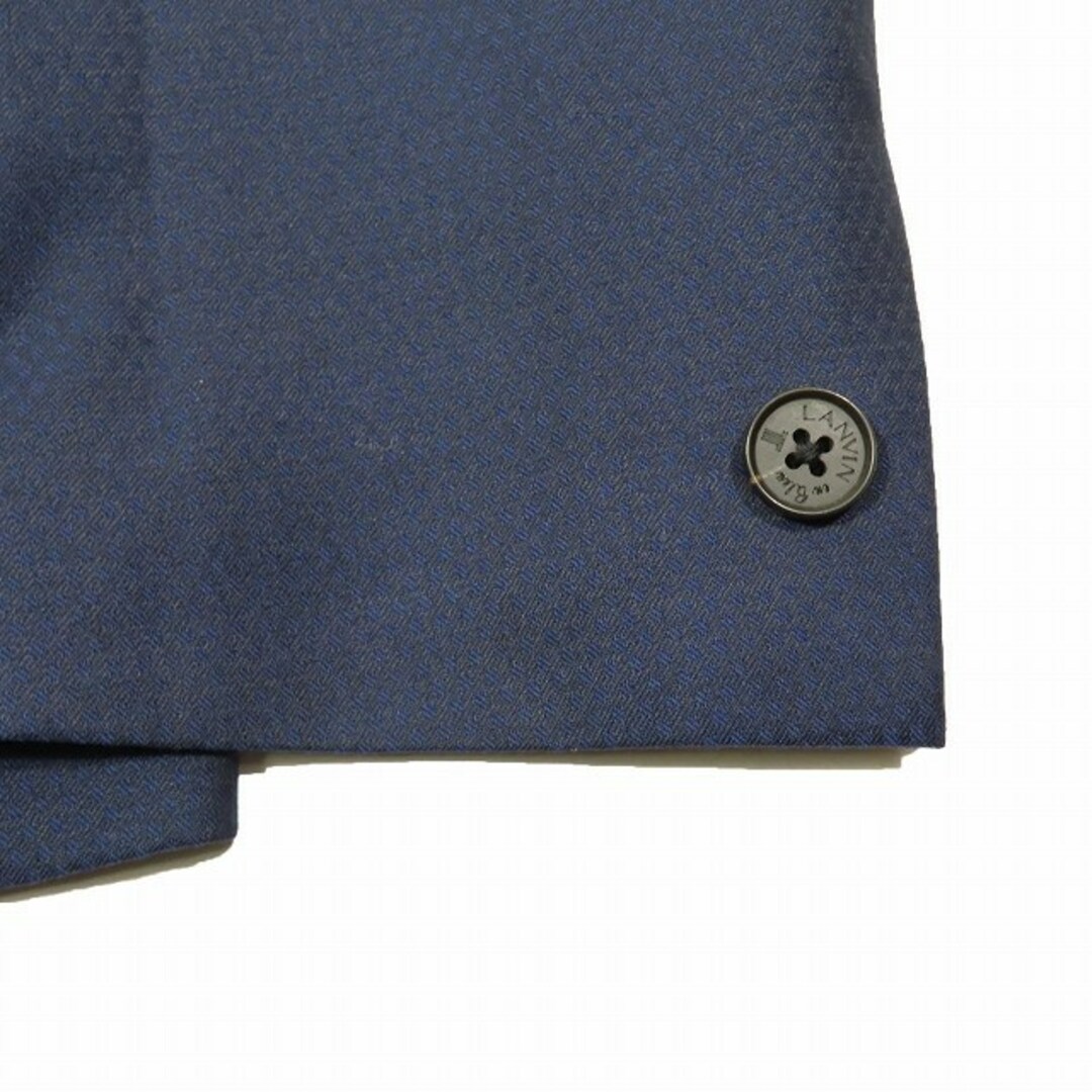 LANVIN en Bleu(ランバンオンブルー)の美品 ランバンオンブルー 総柄 テーラードジャケット ブレザー ネイビー メンズのジャケット/アウター(テーラードジャケット)の商品写真