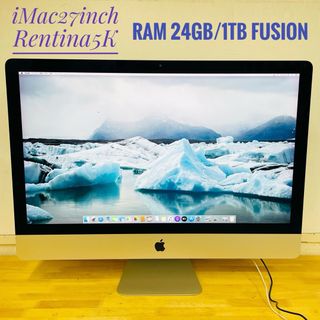 マック(Mac (Apple))のiMac 27inch5K RAM 24GB/ストレージ1TB Fusion(デスクトップ型PC)