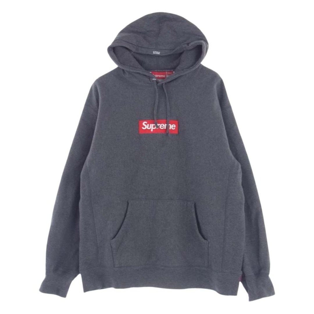 Supreme(シュプリーム)のSupreme シュプリーム パーカー 21AW  Box Logo Hooded Sweatshirt ボックス ロゴ  フーデッド スウェット シャツ パーカー チャコール グレー系 L【中古】 メンズのトップス(パーカー)の商品写真