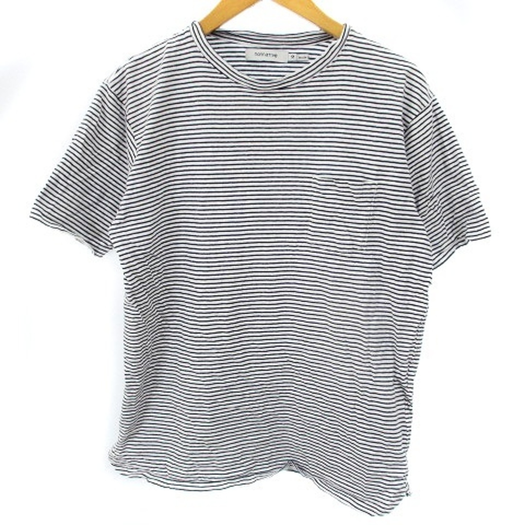 nonnative(ノンネイティブ)のノンネイティブ Tシャツ ボーダー 半袖 胸ポケ コットン 白 紺 M位 メンズのトップス(Tシャツ/カットソー(半袖/袖なし))の商品写真