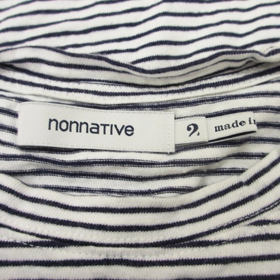 nonnative(ノンネイティブ)のノンネイティブ Tシャツ ボーダー 半袖 胸ポケ コットン 白 紺 M位 メンズのトップス(Tシャツ/カットソー(半袖/袖なし))の商品写真