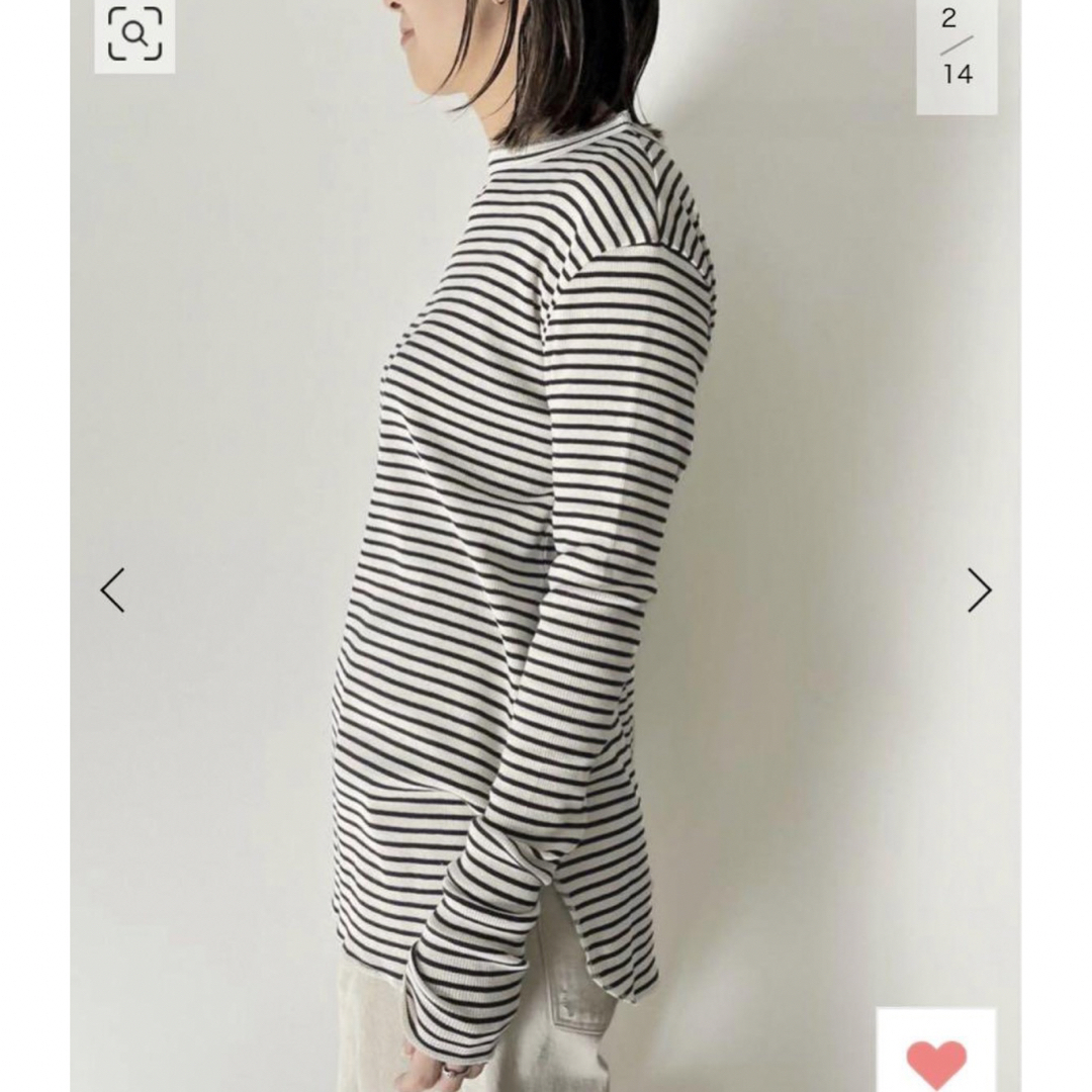 L'Appartement DEUXIEME CLASSE(アパルトモンドゥーズィエムクラス)のL'Appartement Border Rib Longsleeve T-sh レディースのトップス(カットソー(長袖/七分))の商品写真