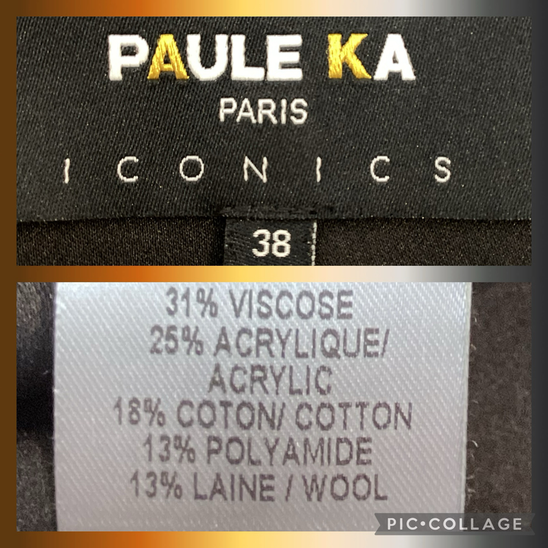 PAULE KA(ポールカ)のPAULE KA ポールカ　ワンピース　ノースリ　ツイード　モノトーン　38 レディースのワンピース(ひざ丈ワンピース)の商品写真