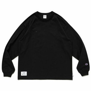 ダブルタップス(W)taps)の2024 WTAPS × Champion Academy L/S T-Shirt Black 黒 XL(Tシャツ/カットソー(七分/長袖))