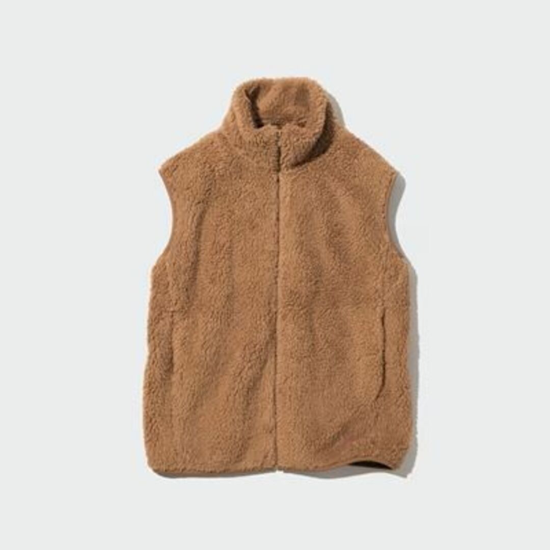 UNIQLO(ユニクロ)のXL　今季　新品　ユニクロ　ライトボアフリース　ベスト　ゆったりめ レディースのトップス(ベスト/ジレ)の商品写真