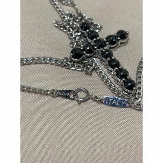 3ct ブラック ダイヤモンド クロス ネックレス　喜平　k18 WG 刻印有(ネックレス)