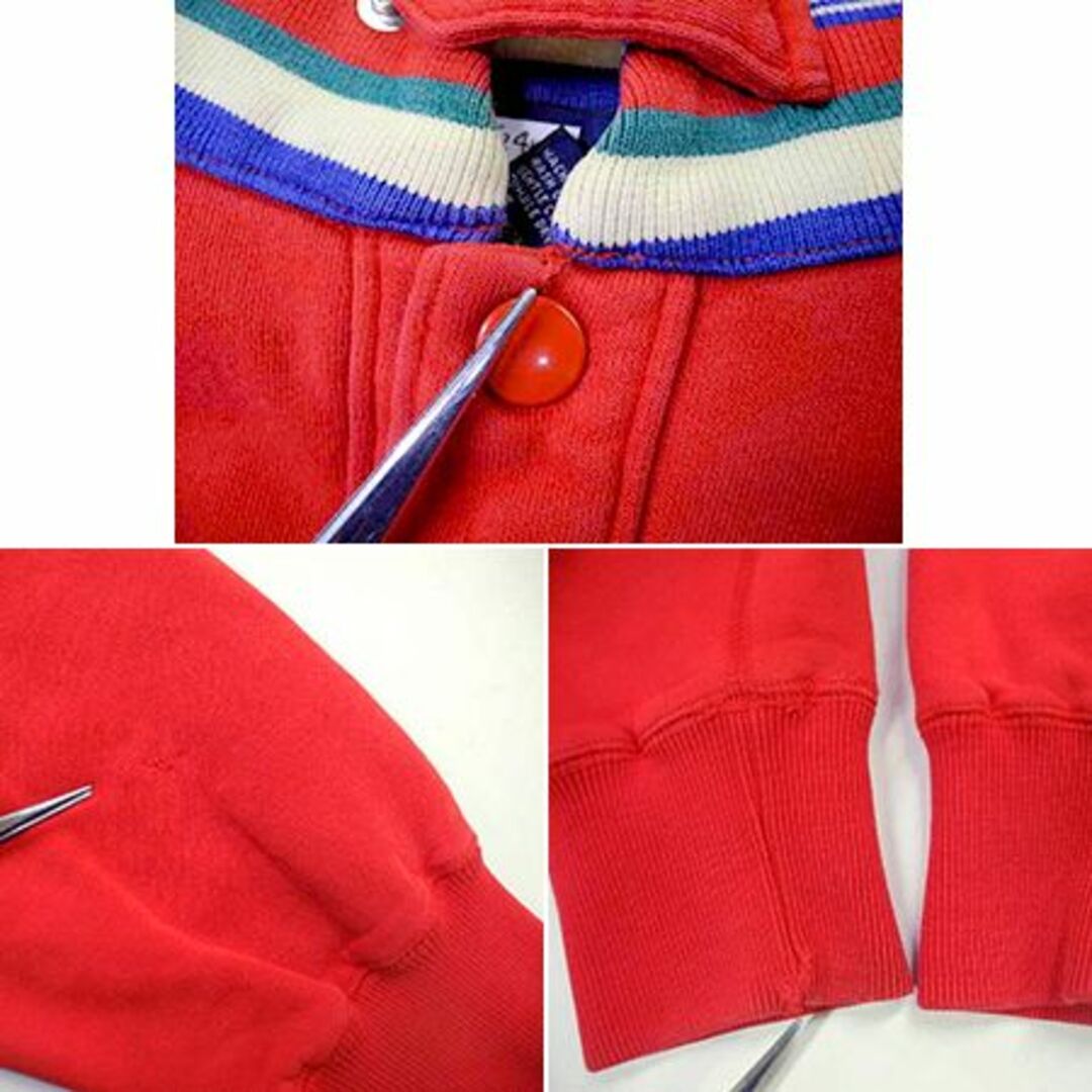 Ralph Lauren(ラルフローレン)の90s ポロ ラルフローレン ヘンリーネック スウェット メンズ L 90年代 POLO オールド 裏起毛 トレーナー 襟付き ポケット付き ワッペン 赤 メンズのトップス(スウェット)の商品写真