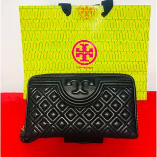 トリーバーチ(Tory Burch)の【美品】☆ トリーバーチ ラウンドファスナー マットレザー 長財布 ブラック(財布)