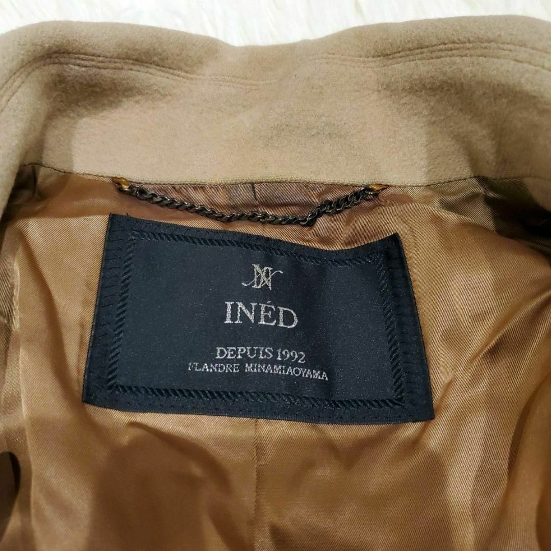 INED(イネド)のINED イネド チェスターコート カシミヤコート ベルト ロングコート レディースのジャケット/アウター(チェスターコート)の商品写真