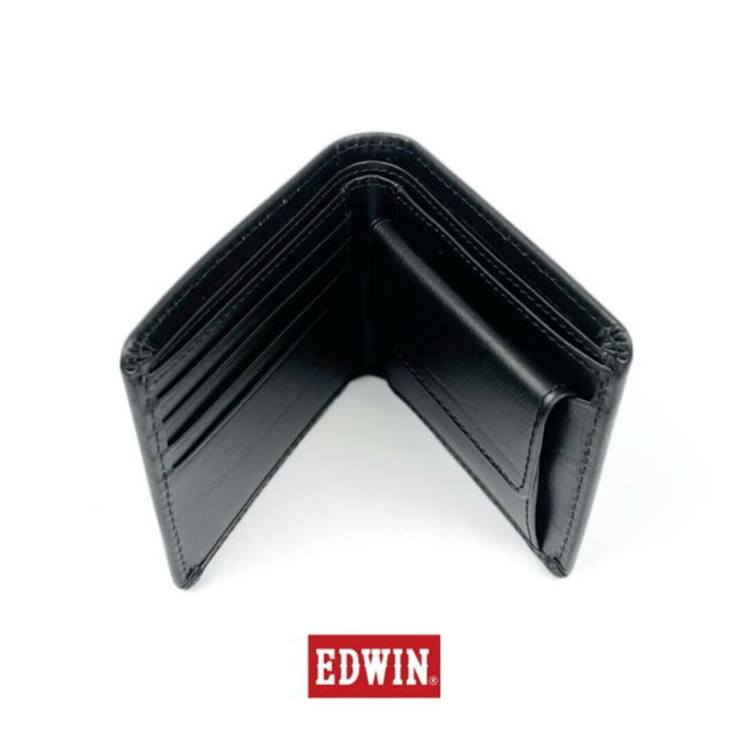 グリーン EDWIN エドウイン カラーステッチ 折財布  再生皮革 0599  メンズのファッション小物(折り財布)の商品写真