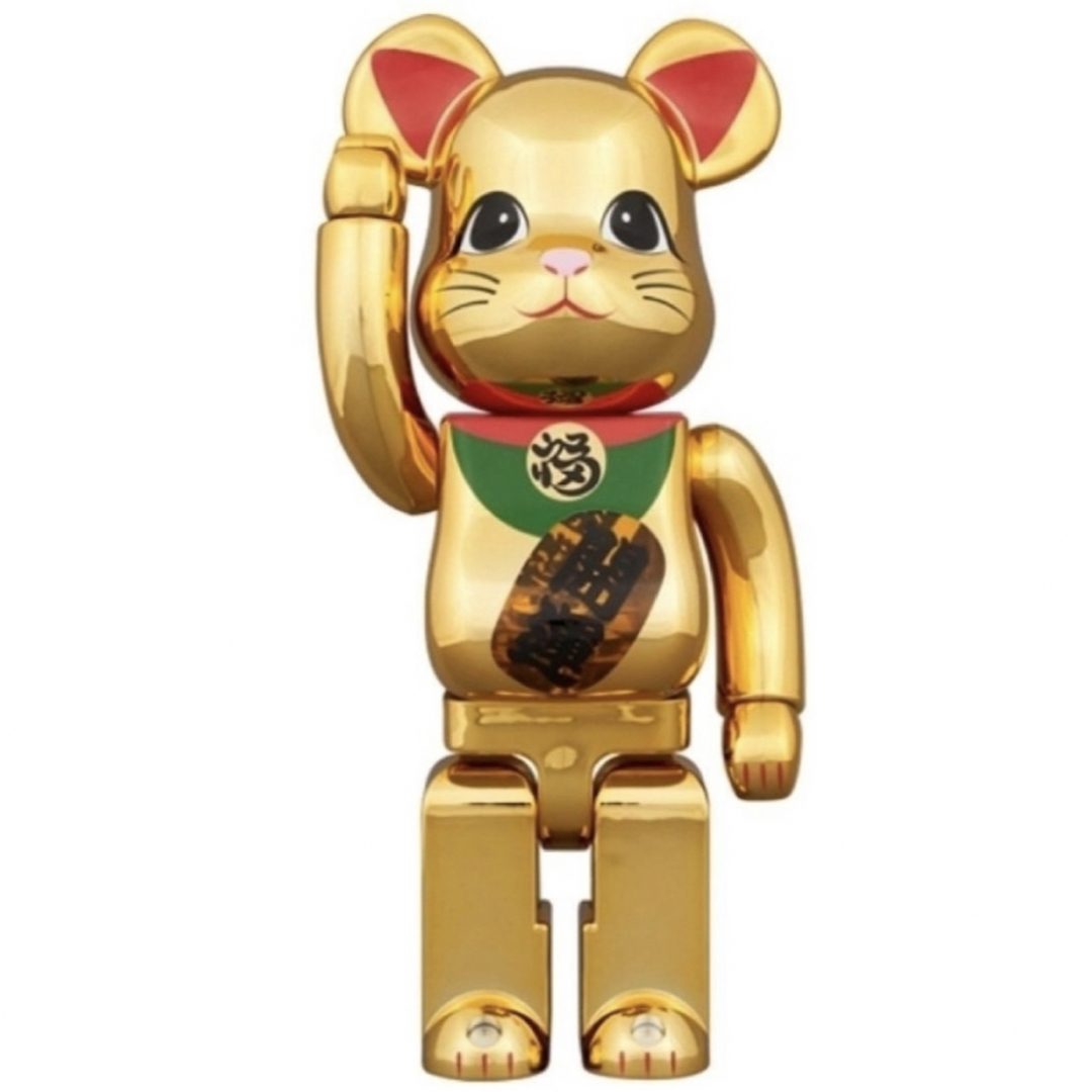 MEDICOM TOY(メディコムトイ)のBE@RBRICK 招き猫 開運 金メッキ 発光 400％×2 エンタメ/ホビーのフィギュア(その他)の商品写真