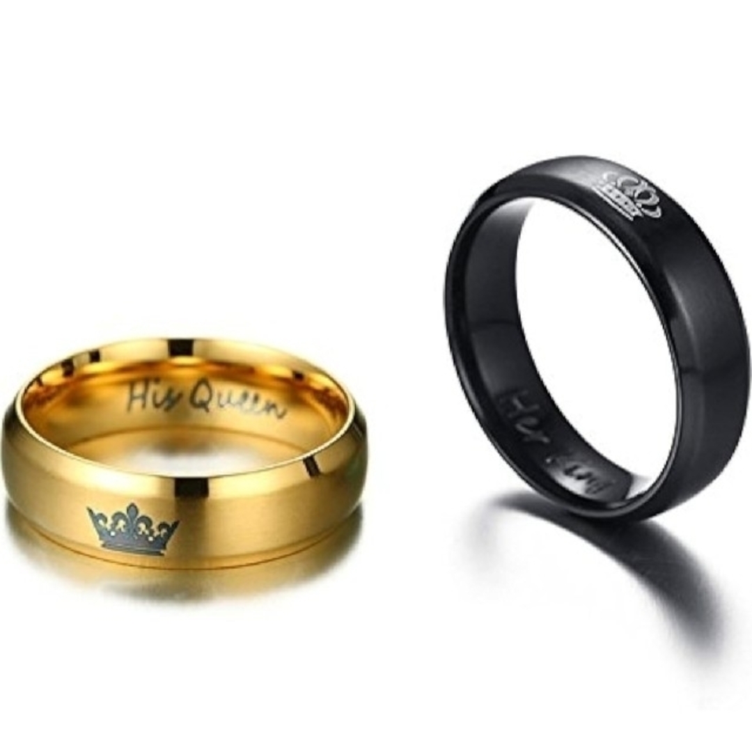 988  ペアリング 結婚指輪 ゴールド ブラック レディース メンズ カップル レディースのアクセサリー(リング(指輪))の商品写真