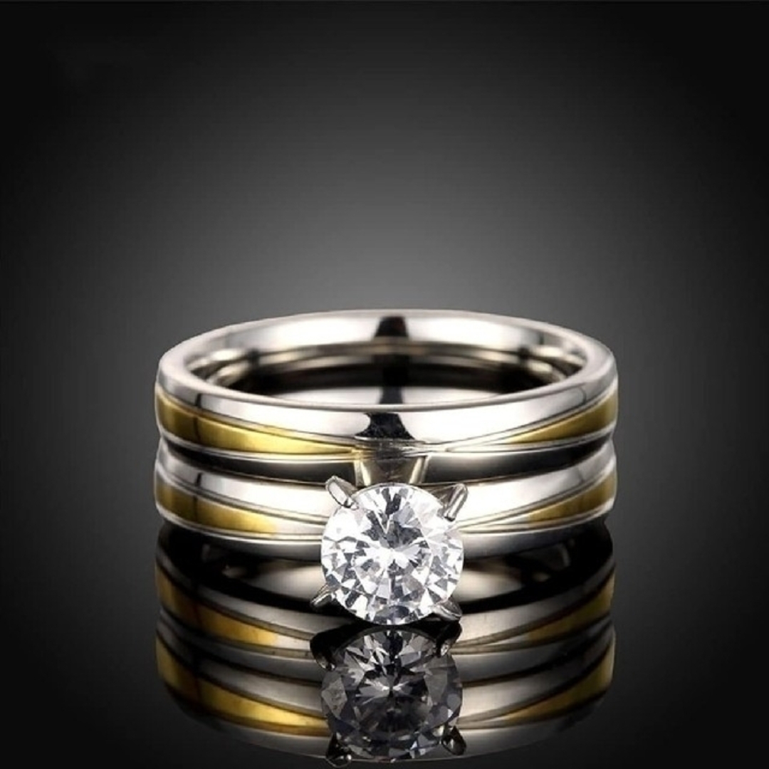 X980  ペアリング 結婚指輪 ゴールド レディース メンズ カップル レディースのアクセサリー(リング(指輪))の商品写真