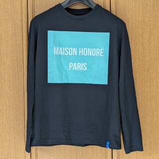 メゾンオノレ(MAISON HONORE)のメゾンオノレ ボックスロゴ　長袖Tシャツ　ロングTシャツ　ロンT 黒色　Mサイズ(Tシャツ/カットソー(七分/長袖))