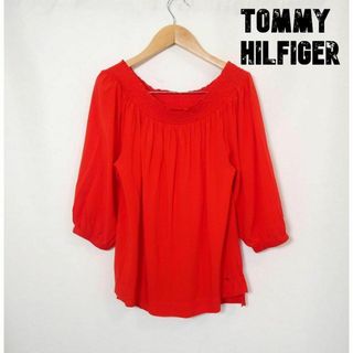 トミーヒルフィガー(TOMMY HILFIGER)の美品 TOMMY HILFIGER ギャザー 七分袖 シャツ ブラウス(シャツ/ブラウス(長袖/七分))