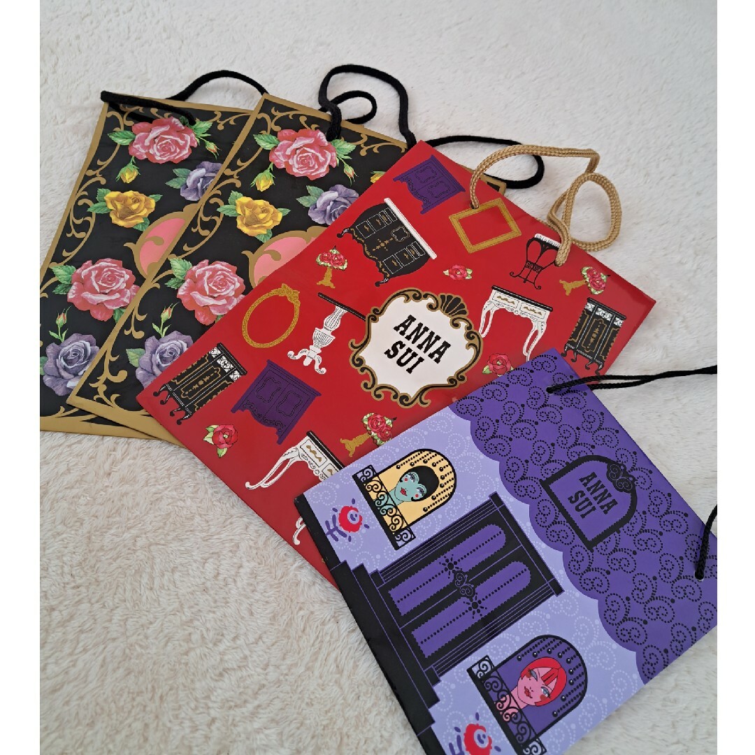 ANNA SUI(アナスイ)のANNA SUI　ANNA SUI　ショッパー　ショップ袋　4枚セット レディースのバッグ(ショップ袋)の商品写真