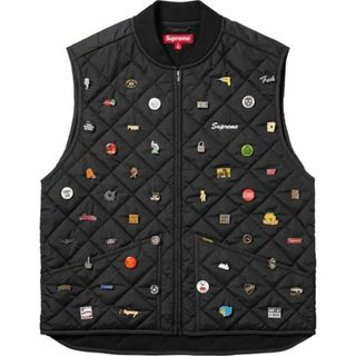 シュプリーム(Supreme)のSupreme Pins Quilted Work Vest Black M(ベスト)