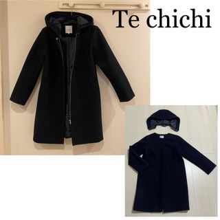 テチチ(Techichi)のTe chichi  ネイビー　ノーカラーコート　フリーサイズ(ノーカラージャケット)