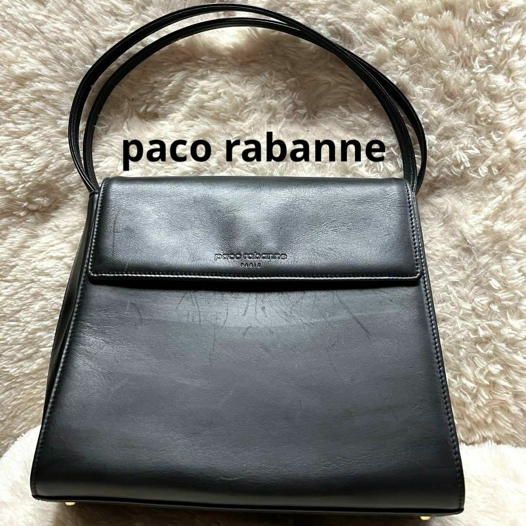 paco rabanne(パコラバンヌ)の【高級品】パコラバンヌ　フォーマル　ブラック　ハンドバッグ　レザー　本革　黒 レディースのバッグ(ハンドバッグ)の商品写真
