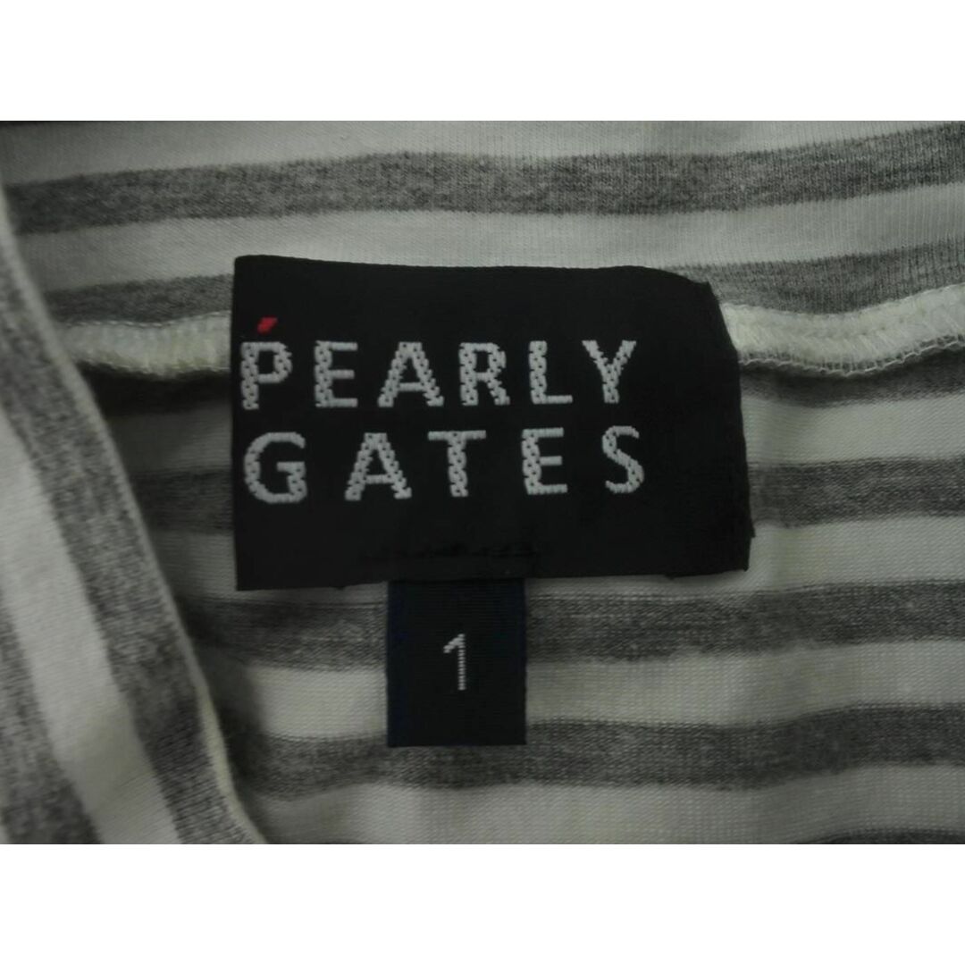 PEARLY GATES(パーリーゲイツ)のPEARLY GATES パーリーゲイツ ゴルフ ボーダー ハイネック カットソー size1/白ｘグレー ◇■ レディース レディースのトップス(カットソー(長袖/七分))の商品写真