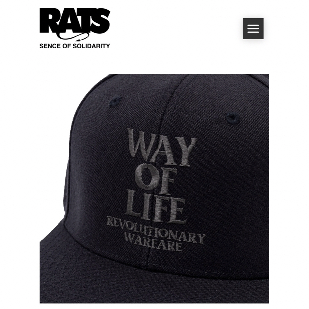 RATS EMBROIDERY CAP WAY OF LIFE 金 新品未開封