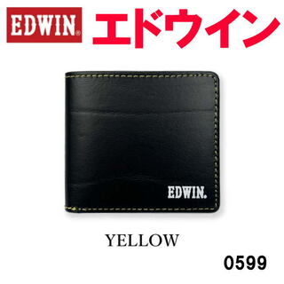 イエロー エドウイン カラーステッチ 折財布 ボンデットレザー0599 (折り財布)