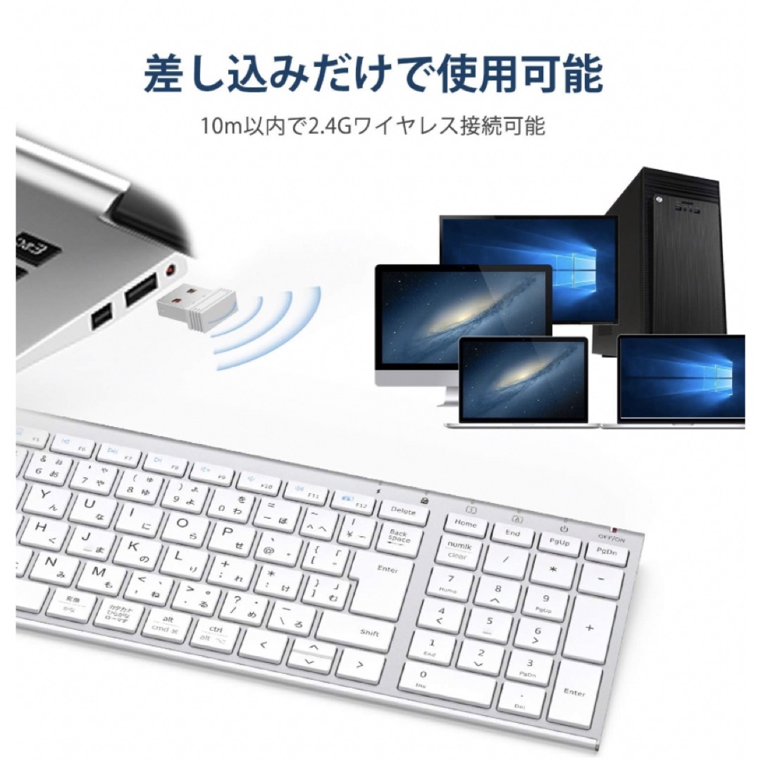 【未使用】iClever ワイヤレスキーボード スマホ/家電/カメラのPC/タブレット(PC周辺機器)の商品写真