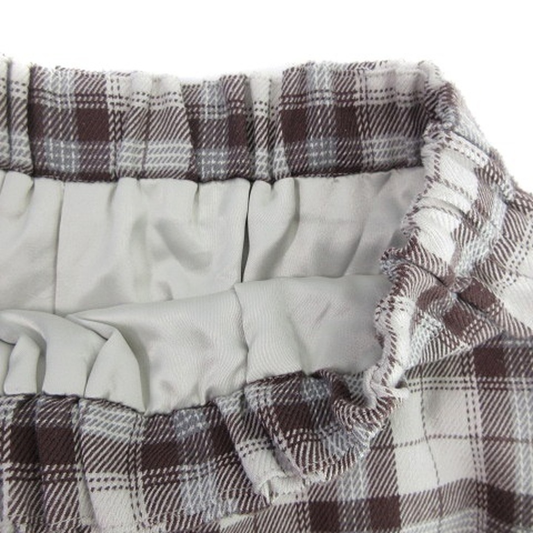 MERCURYDUO(マーキュリーデュオ)のマーキュリーデュオ スカート 台形 ミモレ丈 チェック アイボリー 茶 ボトムス レディースのスカート(ロングスカート)の商品写真