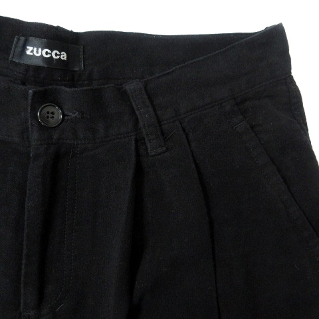 ZUCCa(ズッカ)のズッカ パンツ テーパード タック ベルベット コットン 無地 M 黒 ボトムス メンズのパンツ(スラックス)の商品写真