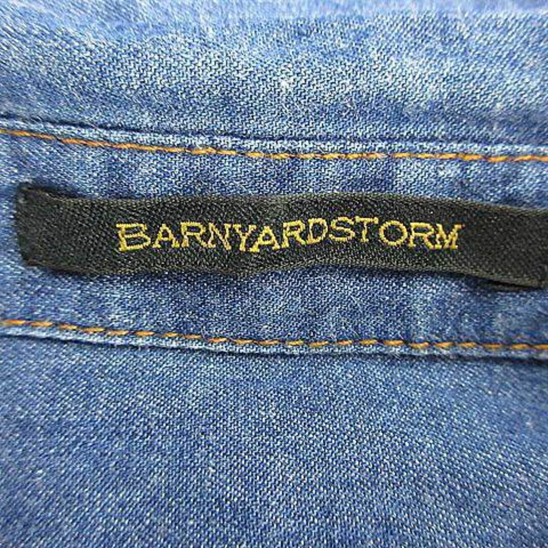 BARNYARDSTORM(バンヤードストーム)のバンヤードストーム シャツ ステンカラー 長袖 デニム調 1 ブルー トップス レディースのトップス(シャツ/ブラウス(長袖/七分))の商品写真