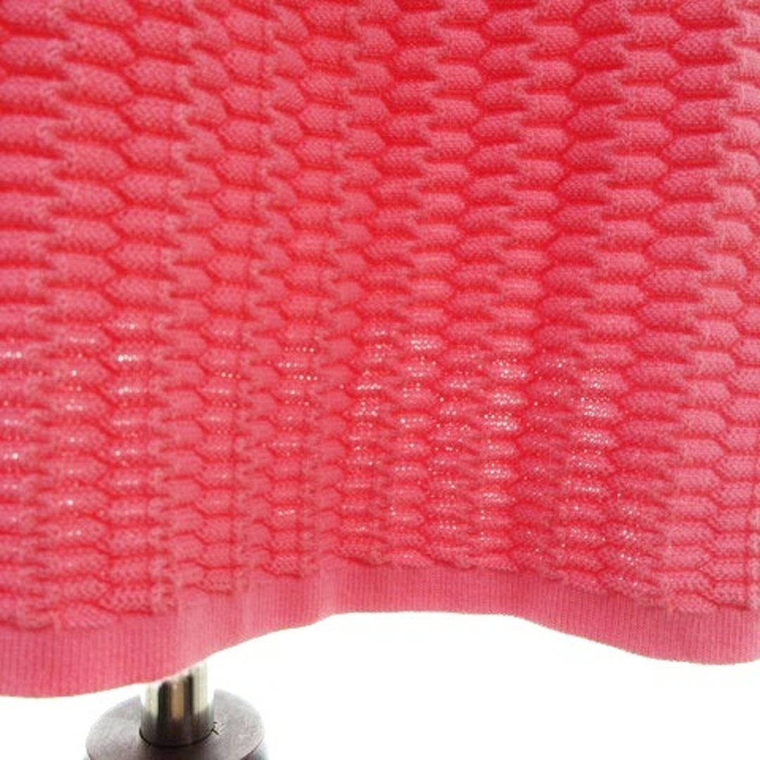 PAULE KA(ポールカ)のポールカ ワンピース ニットワンピ ひざ丈 半袖 ラウンドネック M ピンク レディースのワンピース(ひざ丈ワンピース)の商品写真