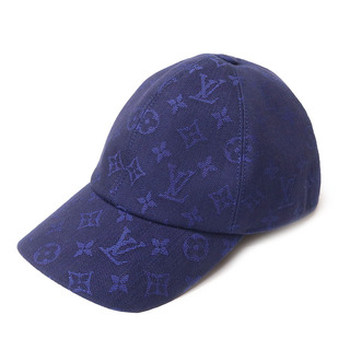 ルイヴィトン(LOUIS VUITTON)のルイ ヴィトン キャップ モノグラム エッセンシャル  帽子 60 コットン ブルー 青 M77590 シルバー金具 箱付 LOUIS VUITTON（新品・未使用品）(キャップ)